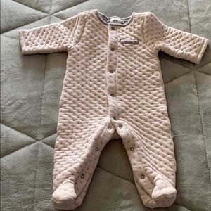 Quilted baby sleeper onesie